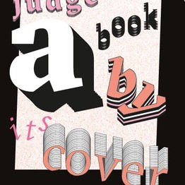 Banner mit dem Schriftzug "judge a book by its cover"