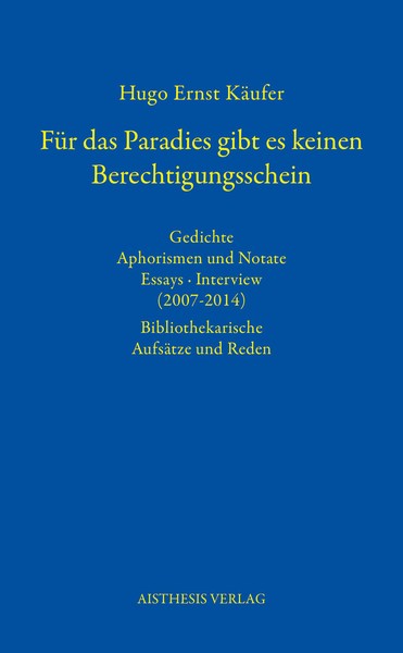 Buchcover zum Band "Für das Paradies gibt es keinen Berechtigungsschein".