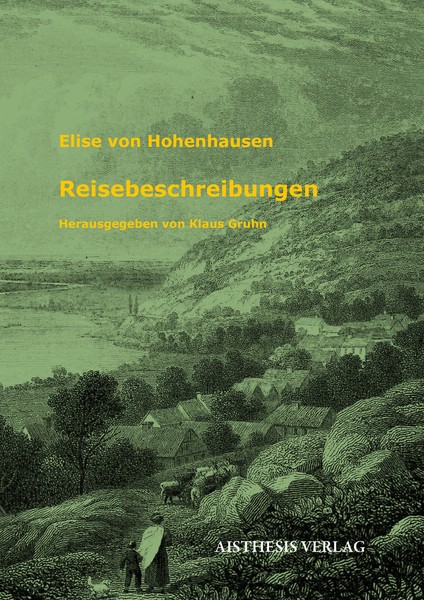Buchcover. Stahlstich einer Landschaftszeichnung. Blick von der Porta Westfalica über die Weser nach Minden.