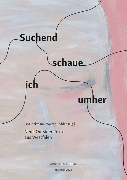 Pastellfarbenes Buchcover mit dem Schriftzug "Suchend schaue ich umher".