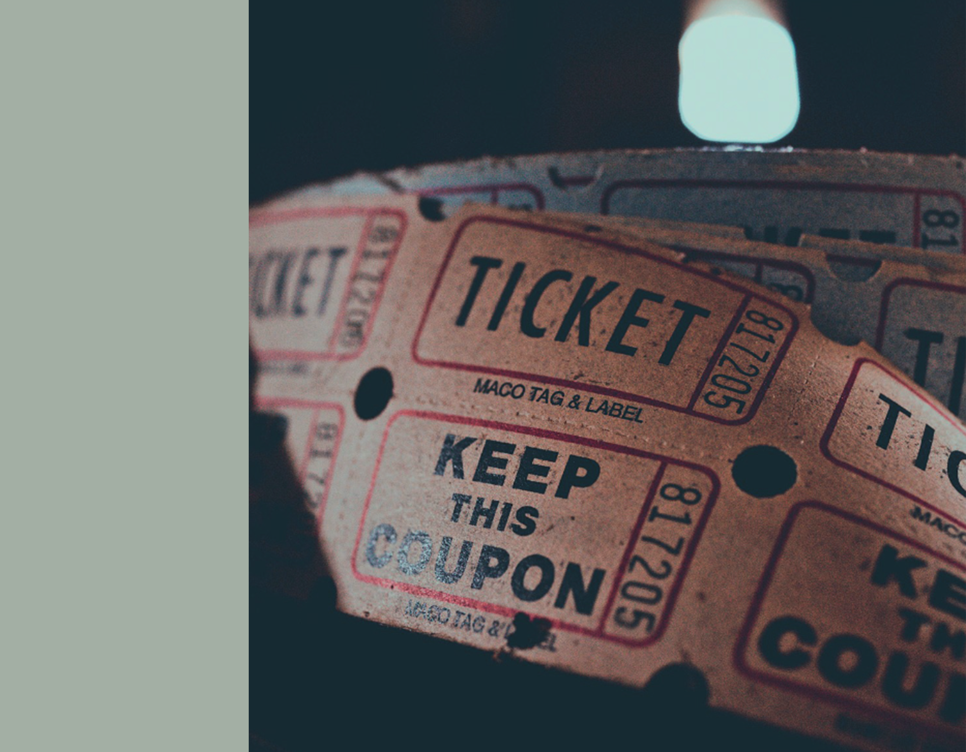 Foto einer Vintage-Ticketrolle